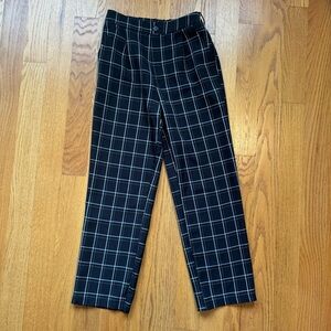 Elastic Back Plaid Pants